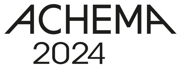 The logo for ACHEMA is shown in black and white