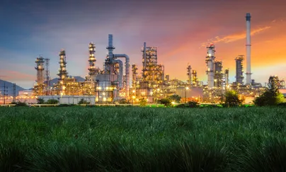 Oil refinery at sunset (1)