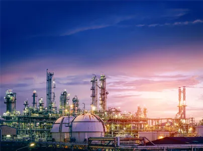 Oil Refinery Sunset