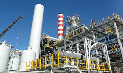 A large industrial plant with pipes