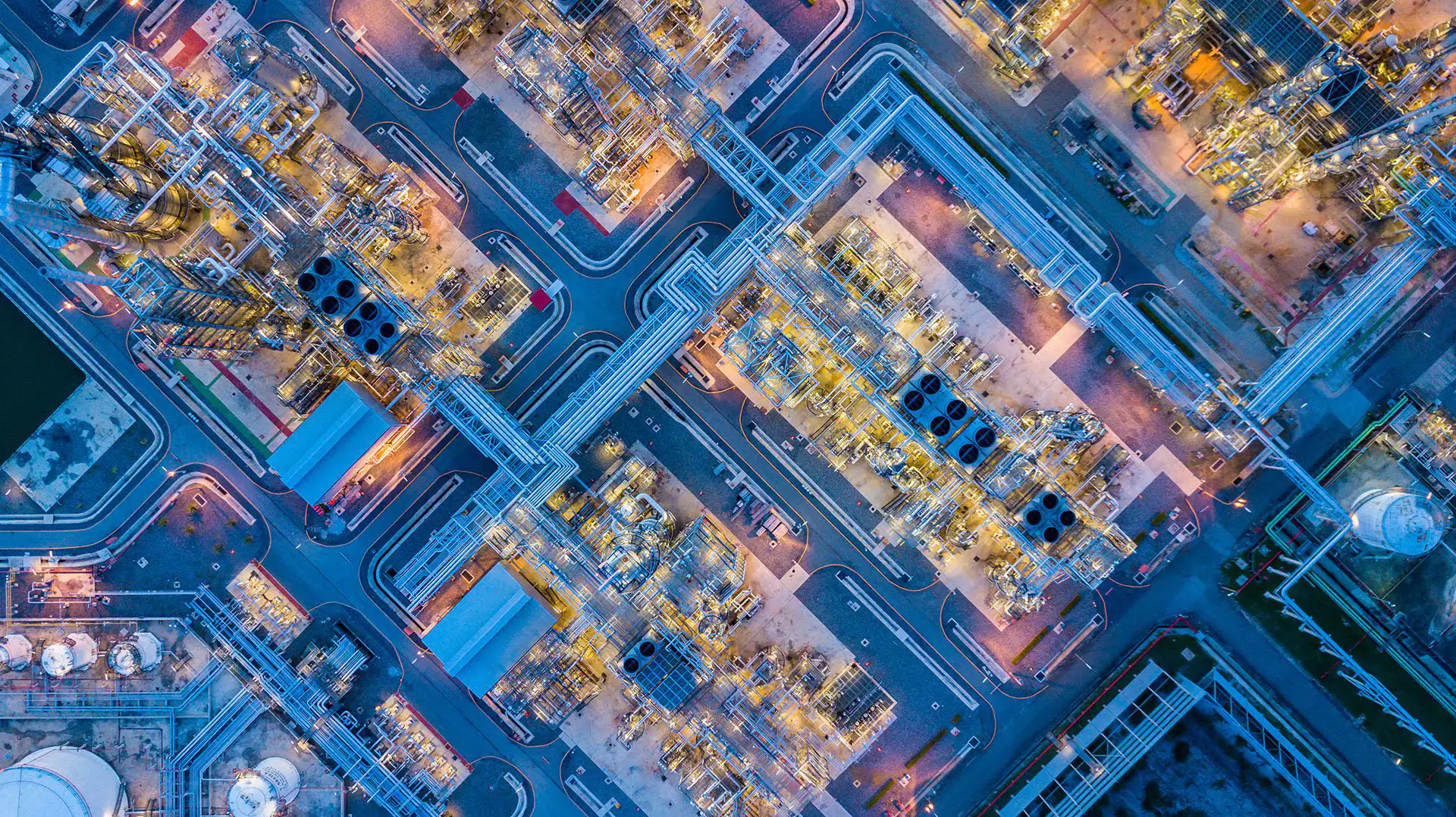 Aerial view of factory