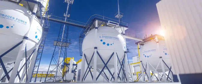 Three H2 Hydrogen Tanks