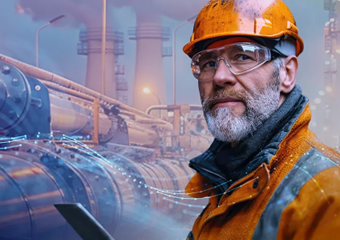 Engineer In Ppe Beside Factory