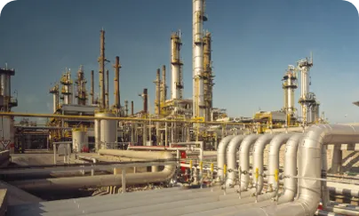 A large oil refinery with pipes and pipes