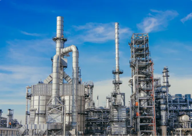 An oil refinery with pipes and pipes