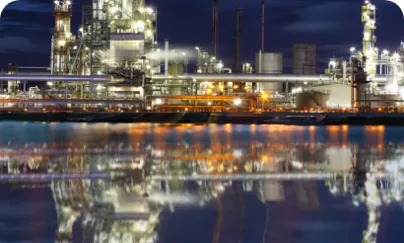 Oil Rig Reflecting In Sea