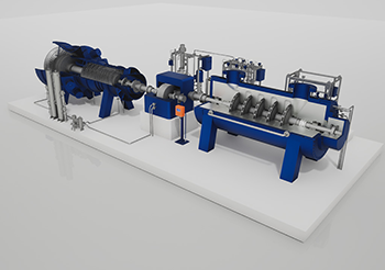 Front view of a centrifugal compressor with John Crane Turbomachinery Equipment