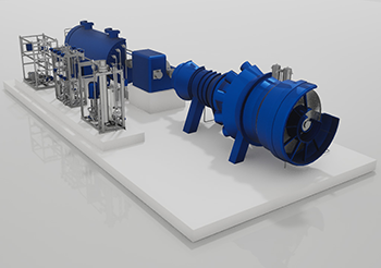 Rear view of a centrifugal compressor with John Crane Turbomachinery Equipment